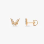 Wing Diamond Stud Earrings - Image 2